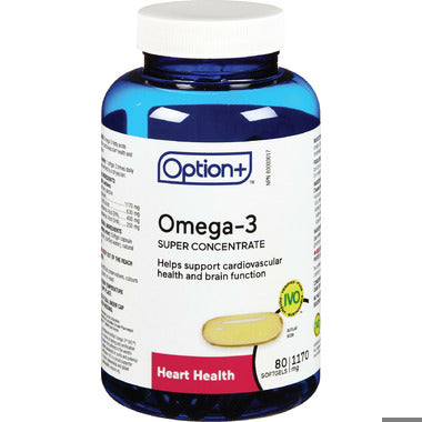 An image of OPTION+ OMEGA3 SUPER CONCENTRATE SOFTGEL 1170MG 80 by Towngate Pharmacy