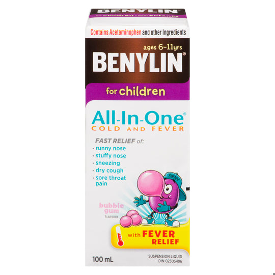 An image of BENYLIN ALL IN ONE SYR CHILDREN 100ML by Towngate Pharmacy